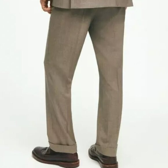 Brooks Brothers Madison Wool Dress Pant in Tan Mens 34x32 - Picture 2 of 9